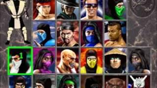 Secret Mortal Kombat 2 Character Select Screen