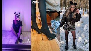 TikTok nylon pantyhose Girls Compilation #296