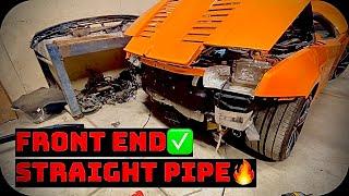 Rebuilding a Wrecked 2013 Lamborghini Gallardo Part 3 *Front End Assembly + STRAIGHT PIPE*