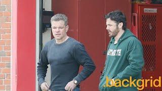 Matt Damon and Casey Affleck are small-time crooks on the set of "The Instigators"