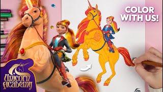 Coloring Unicorn Academy Characters!  | Activites for Kids