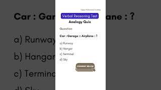 Analogy Quiz 1 - Verbal Reasoning #reasoning