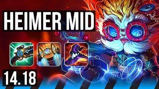 HEIMERDINGER vs LEBLANC (MID) | 500+ games, Dominating | EUW Master | 14.18