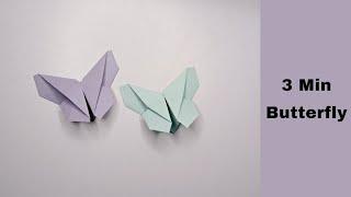 How To Make An Easy Origami Butterfly (IN 3 MINUTES) || Paper Craft