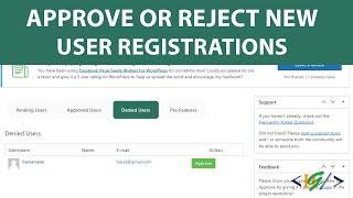 How to approve or reject new user registrations in WordPress