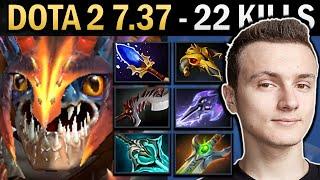 Slark Gameplay Miracle with 22 Kills and Aghanims - Dota 2 7.37