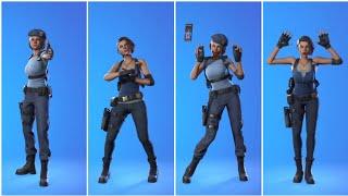 fortnite Jill Valentine Skin Showcase With Icon Series Dances & Emotes|Fortnite X Resident Evil