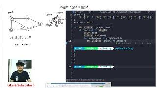[7.4] Depth First Search(DFS) in Python | Data Structures in Python