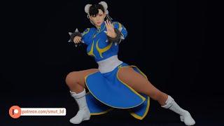 ChunLi Pose Editing Timelapse blender 3d #shorts