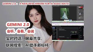 Gemini 2.0实测：实时对话、屏幕共享、联网搜索，AI助手新标杆|Gemini 2.0 - A New Benchmark for AI Assistants