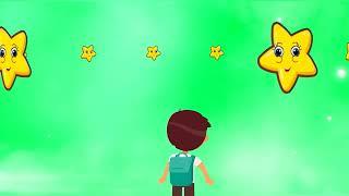 Twinkle Twinkle Little Star kids rhyme with  song green  screen cartoon