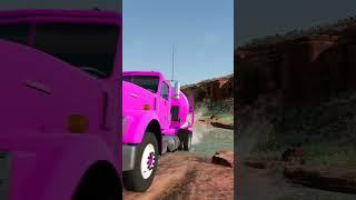 Pink & Orange Cement vs Deep Water #shorts #beamngdrive #gaming #viralshort #trending #truck