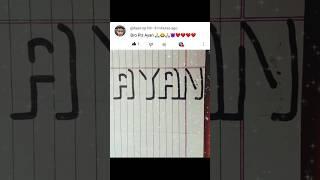 AYAN name shadow art comment your cute name #art #song #viral #shorts