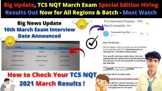 Big Update, TCS NQT March Exam Special Edition Hiring Results Out Now for All Regions How to Check