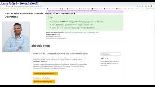 How to start a career in Microsoft dynamics 365 finance and operations on AzureTalks by Umesh Pandit