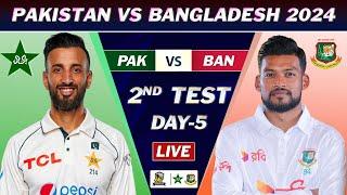 PAKISTAN vs BANGLADESH 2nd TEST MATCH day 5 LIVE SCORES | PAK vs BAN LIVE COMMENTARY | SESSION 2