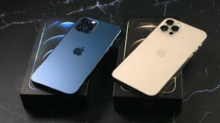 iPhone 12 Pro GOLD & PACIFIC BLUE Comparison & Unboxing!