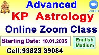 KP Astrology Online Class English , Cuspal Interlink KP Astrology Advance Class, Cell : 9382339084