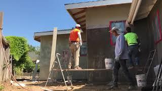 Stucco crack reduction coat time laps