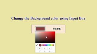 Javascript Background Color Changer | Change Background Color with Color Picker using #Javascript