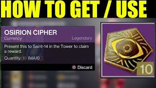 How to Get "Osirion Cipher" Destiny 2 (get Free Adepts in trials of Osiris)