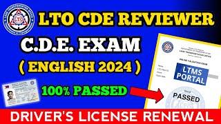 LTO CDE Reviewer 2024 English - Driver's Licence Renewal