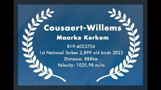 Cousaert-Willems - Maarke Kerkem: 1st National Tarbes (St Vincent) 2,899 old birds 2022