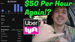 Uber & Lyft Driver Makes $1500 in 1 week and $50 Dollars Per Hour!