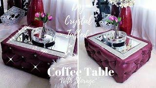 DIY CRYSTAL TUFTED COFFEE TABLE WITH STORAGE!!!| 2019 STORAGE IDEAS!!!