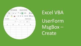 Excel UserForm MsgBox #1 - Create Basic Message Box (VBA)