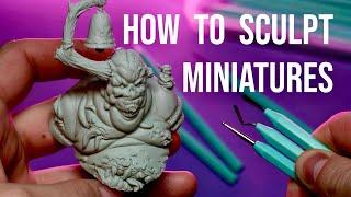 Sculpting WARHAMMER miniature. How to sculpt a polymer clay miniature.   TUTORIAL