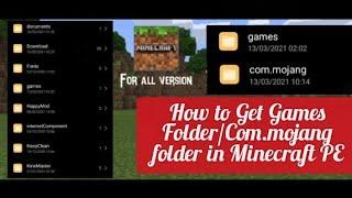 How to get games folder/Com.mojang in MCPE| For all version #shorts
