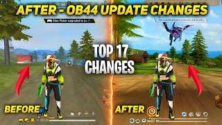 Top 17 Big Changes Of OB44 Updates Of Free Fire Battleground | ff Ob44 Update | ff advance server