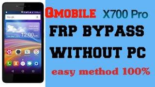 qmobile x700 pro frp bypass without pc || all qmobile frp bypass without pc