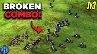 3 Players COULD NOT Break My Army | 1v3 AoE2