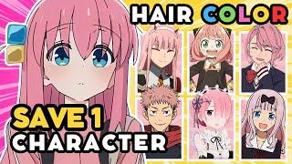 Save 1 ANIME CHARACTER for each HAIR COLOR  | ANIME QUIZ