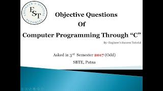 Computer Programming Through C 2017| Engineers Success Tutorial | Diploma question solution SBTE