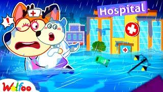 Heavy Rainstorm FLOODED Our Hospital! Safety Tips in Natural Disasters | Wolfoo Channel New Episodes