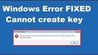 How to Fix Cannot create key error writing to the registry