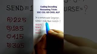 Coding Decoding | Coding Decoding Reasoning Tricks in Hindi| Coding| Reasoning Classes| #shorts