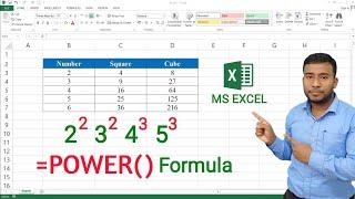 Power Formula in Microsoft Excel with Example | Square a Number in Excel | Cube a Number in Excel