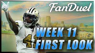 FANDUEL WEEK 11 FIRST LOOK LINEUP: NFL DFS PICKS