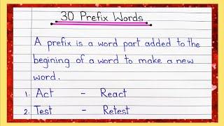 30 Prefix Words || Meaning of Prefix Words in English || Prefix words in english || Prefix words