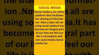 Social media | essay on social media | paragraph on social media |speech on social media |