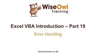 Excel VBA Introduction Part 19 - Error Handling (On Error, Resume, GoTo)