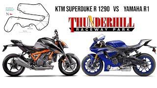 KTM 1290 Superduke R - VS - Yamaha R1 at Thunderhill