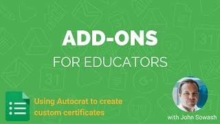 How to use the Autocrat add-on to generate certificates