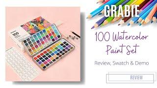 First Impressions | Grabie 100 Watercolor Paints | Swatching and Demo