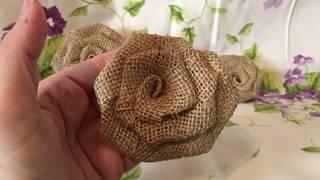 How to make a burlap rose. Create your own wedding flowers. Burlap flower great for bouquets. Burlap