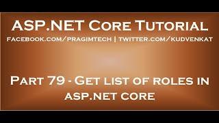 Get list of roles in asp net core